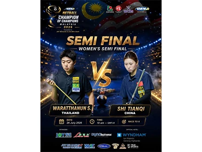 Etapa semi-finală a Heyball Champion Of Champions Malaysia 2026 este stabilit...
